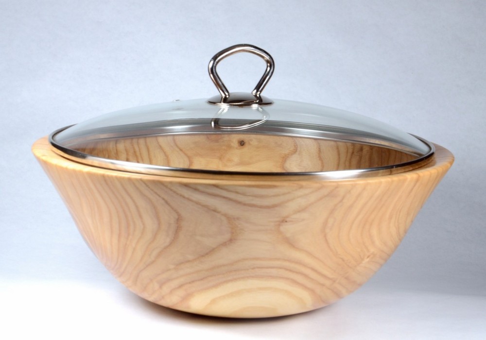 Ash Salad Bowl & Glass Lid